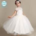 Mais recente flor branca meninas tornozelo-comprimento vestidos meninas rendas vestido de festa de aniversário / roupas por atacado vestidos de menina de flor para o casamento